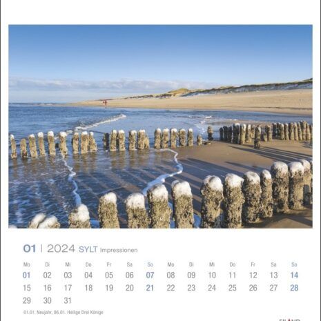 Sylt Impressionen – PostkartenKalender 2024 - Januar Sylt Impressionen – PostkartenKalender 2024 - Januar