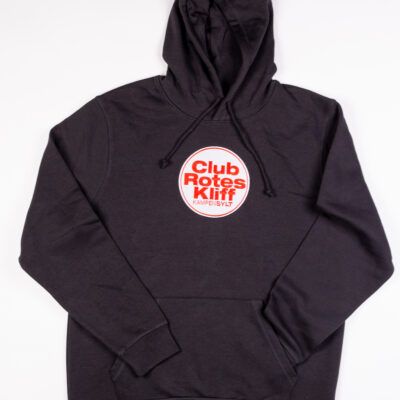 Stylischer schwarzer Hoodie des Club Rotes Kliff in Kampen von vorne